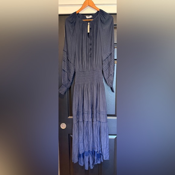 New $485 Ramy Brook Tropez Elegant Navy Blue Dress S - Picture 3 of 6